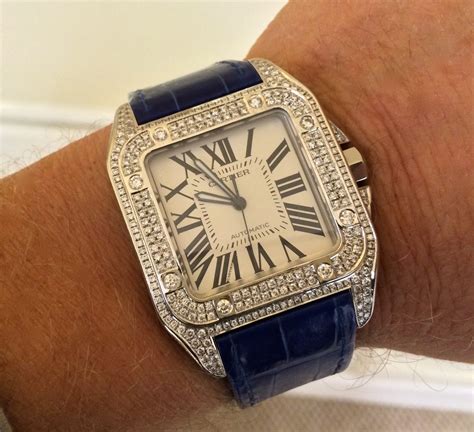 cartier automatic diamond watch|cartier diamond watch men's.